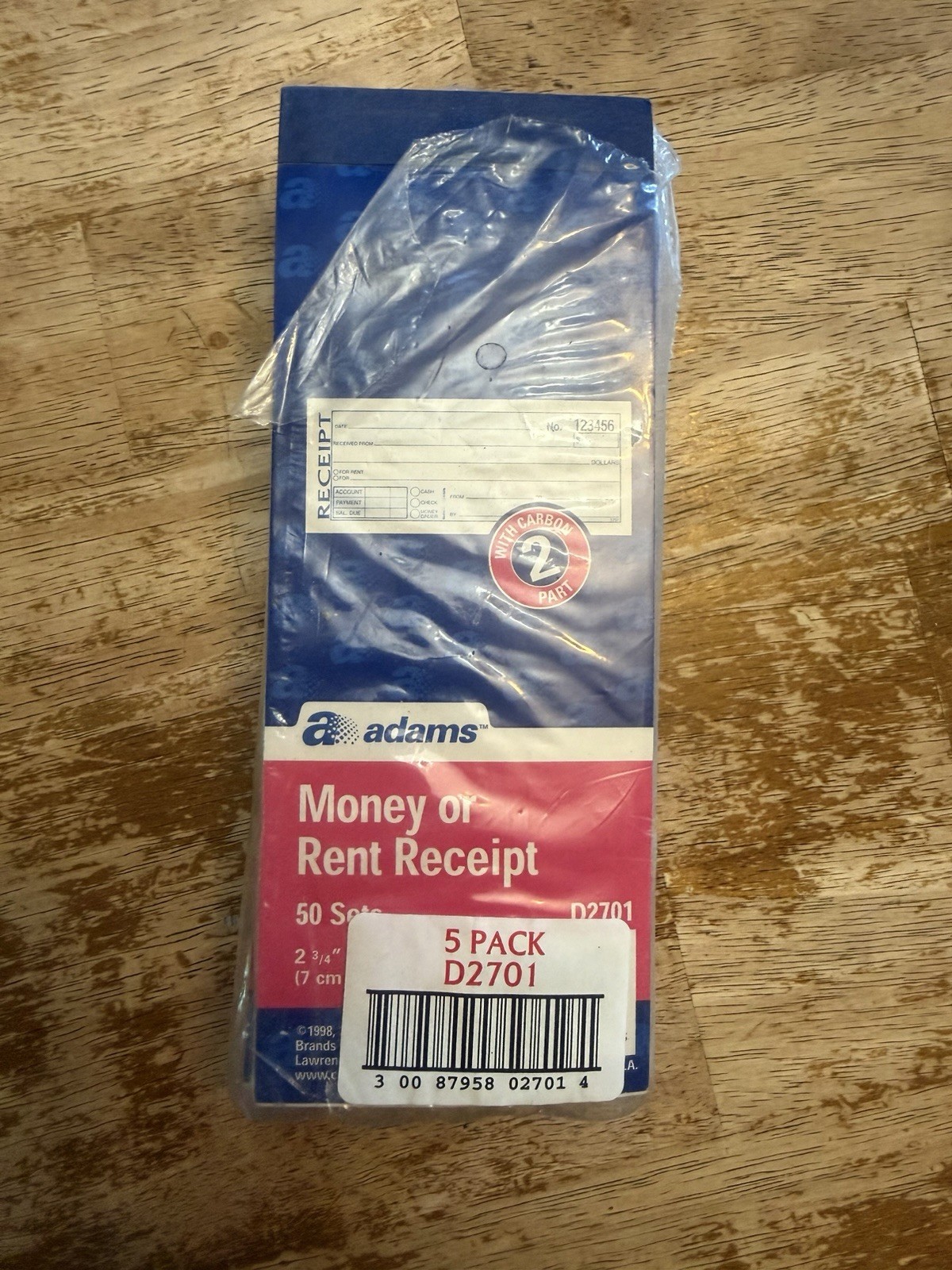 Vintage Adams Money/Rent 2 Part Receipt Book 4 Pack (4 X 50) D2701 NEW Open Pack