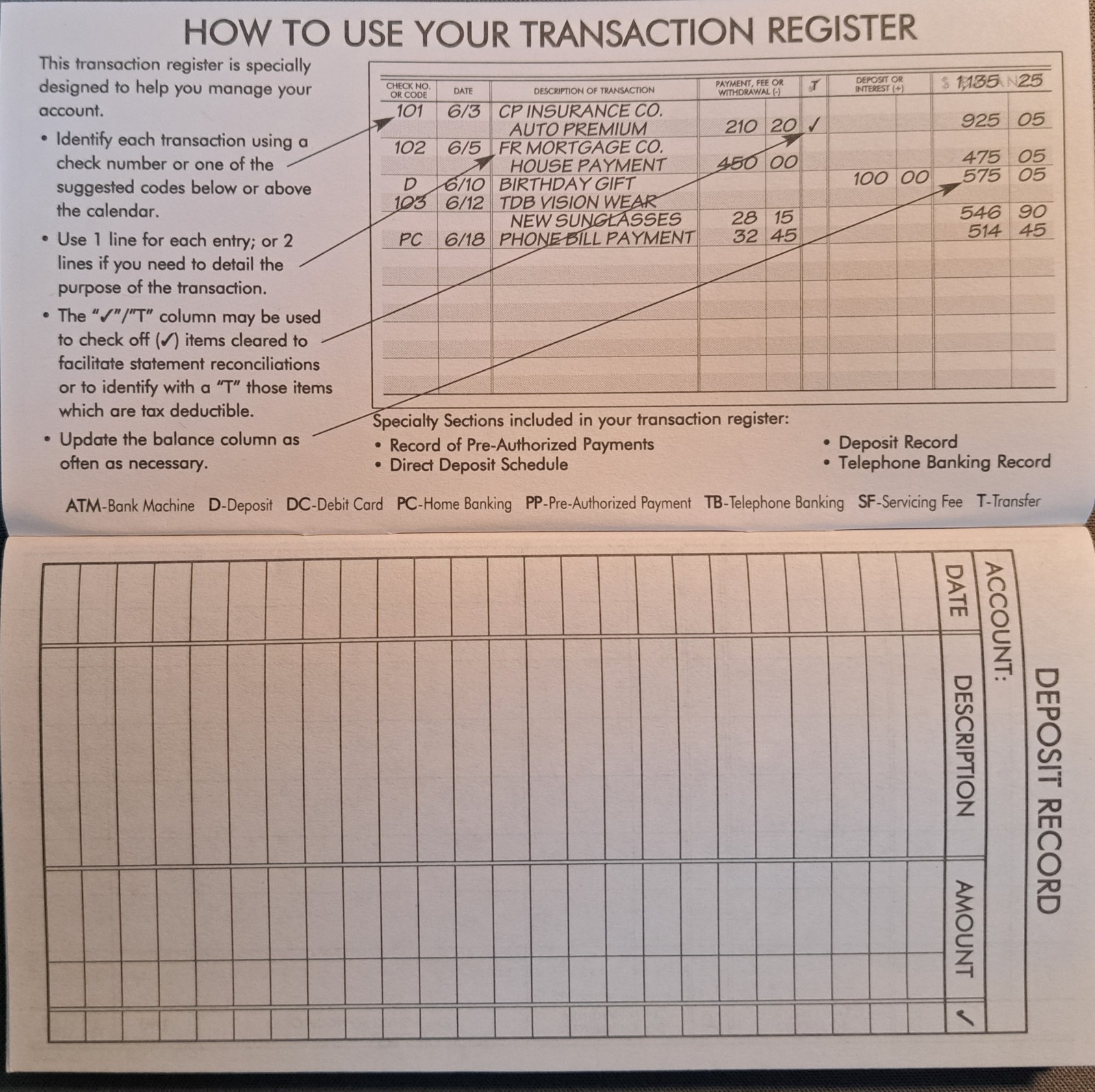 Checkbook Transaction Registers Brand New BUNDLE LOT OF 5