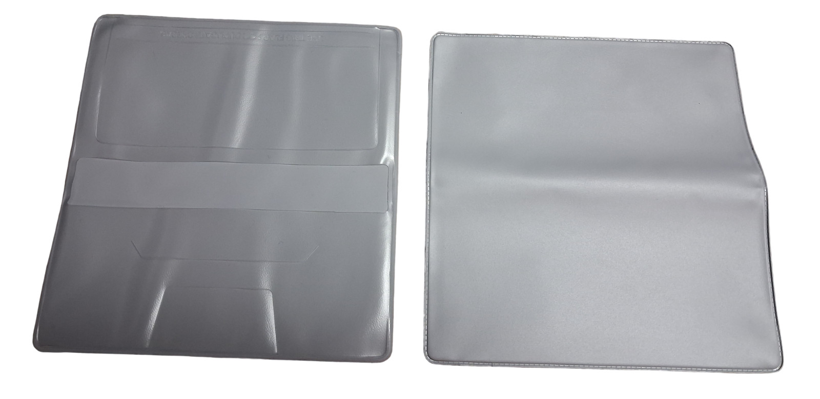 1 Gray Vinyl Checkbook Cover Standard Top Stub 6- 1/4″ x 3-3/8″ New