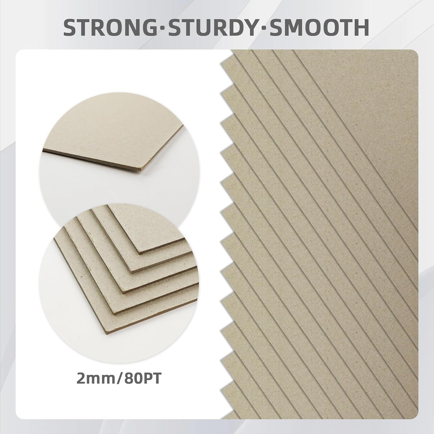25 Pack 2mm Book Binding Board 12.5×10 Inch Chipboard Sheets for Crafts Covers
