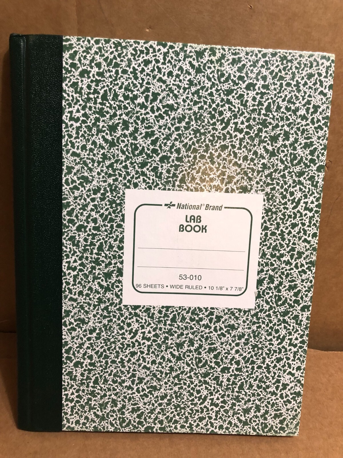 National 53-010 Lab Book, 10-1/8 x 7-7/8″, 96 Sheets, Wide Ruled NOB