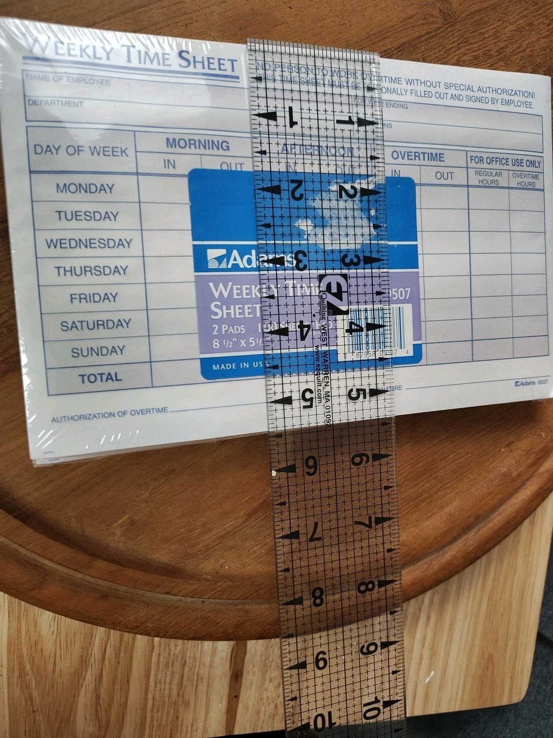 Adams Weekly Time Sheets 9507ABF 5.5″ x 8.5″ Blue/White 2 Pads of 100 Sheets NEW