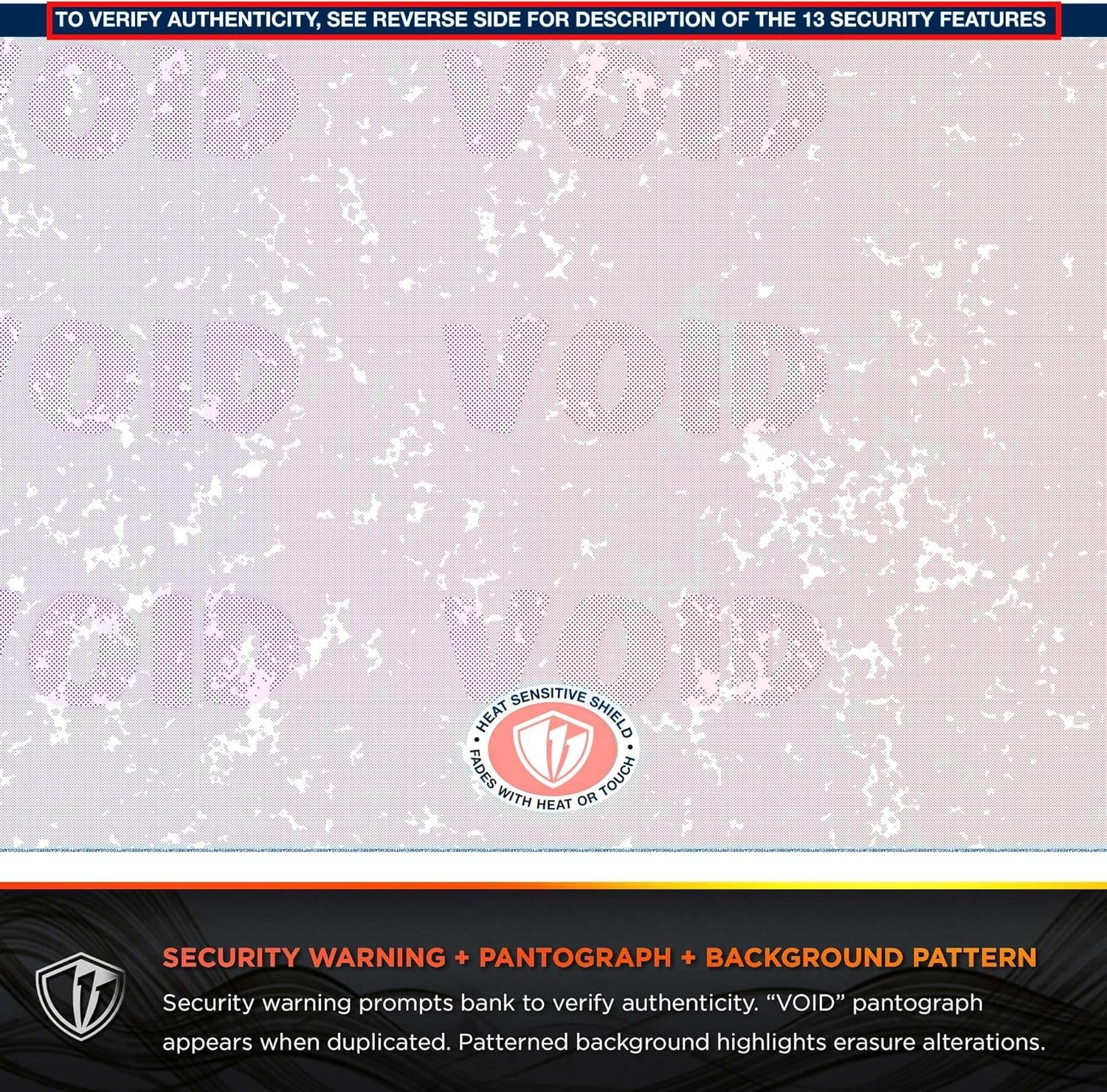 500 Sheet High Security Prismatic Check Paper – ANSI Compliant & Fraud-Resistant