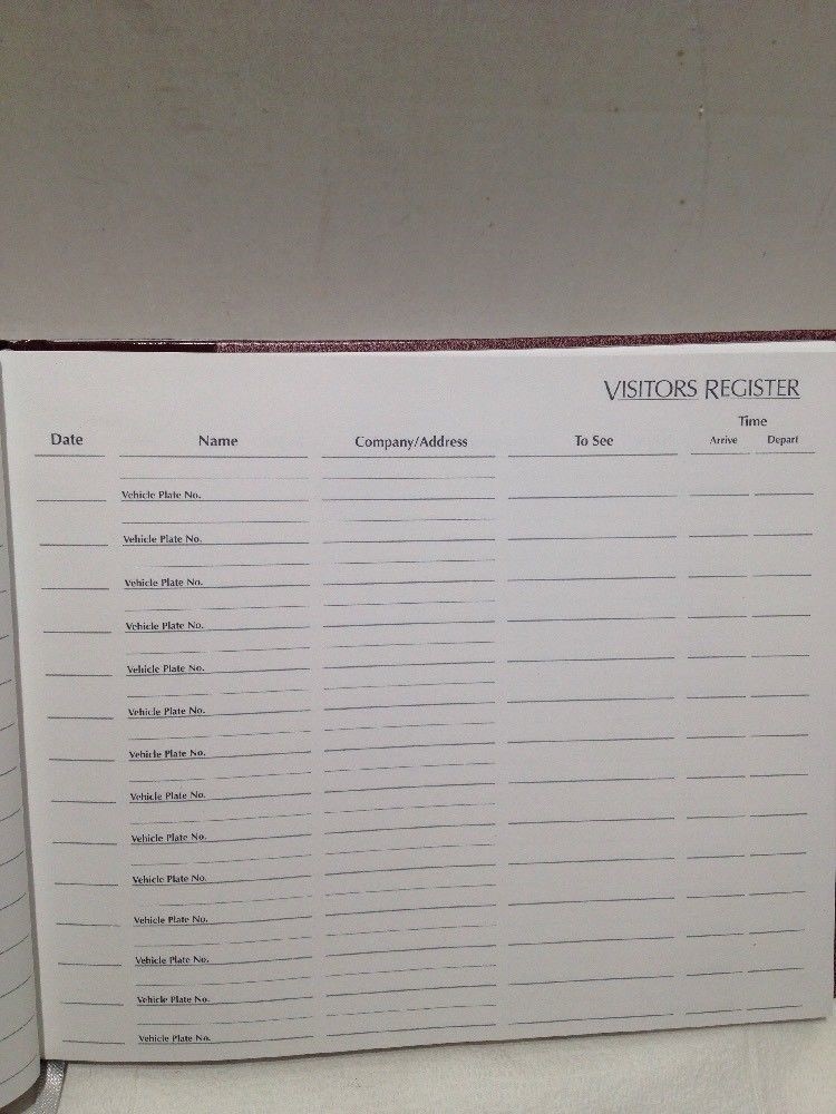 National Brand Visitor Register Book, Burgundy Hardcover, 128 Pages (RED57803)