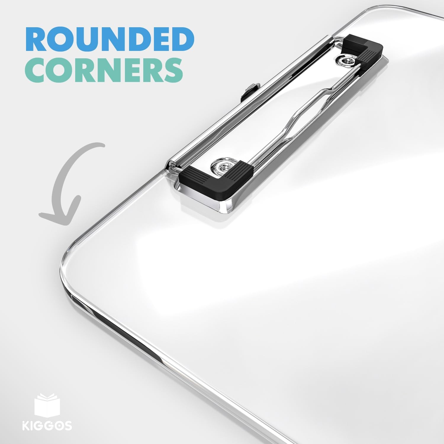 Kiggos Clear Acrylic Transparent Clipboard 12.5” x 9” Durable Plastic