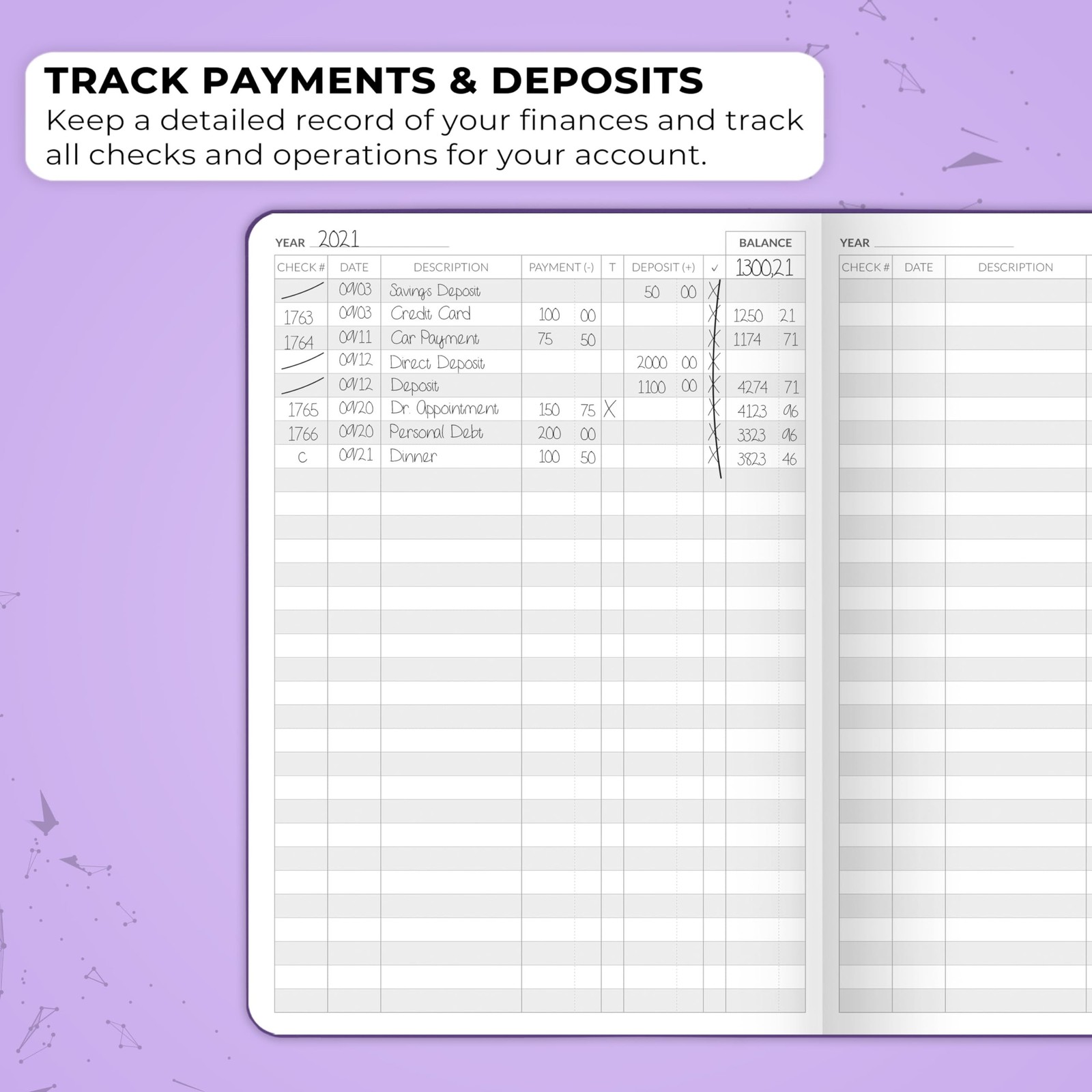 Skyline Check Register – Accounting Ledger Log Book for Income & Expenses – T…