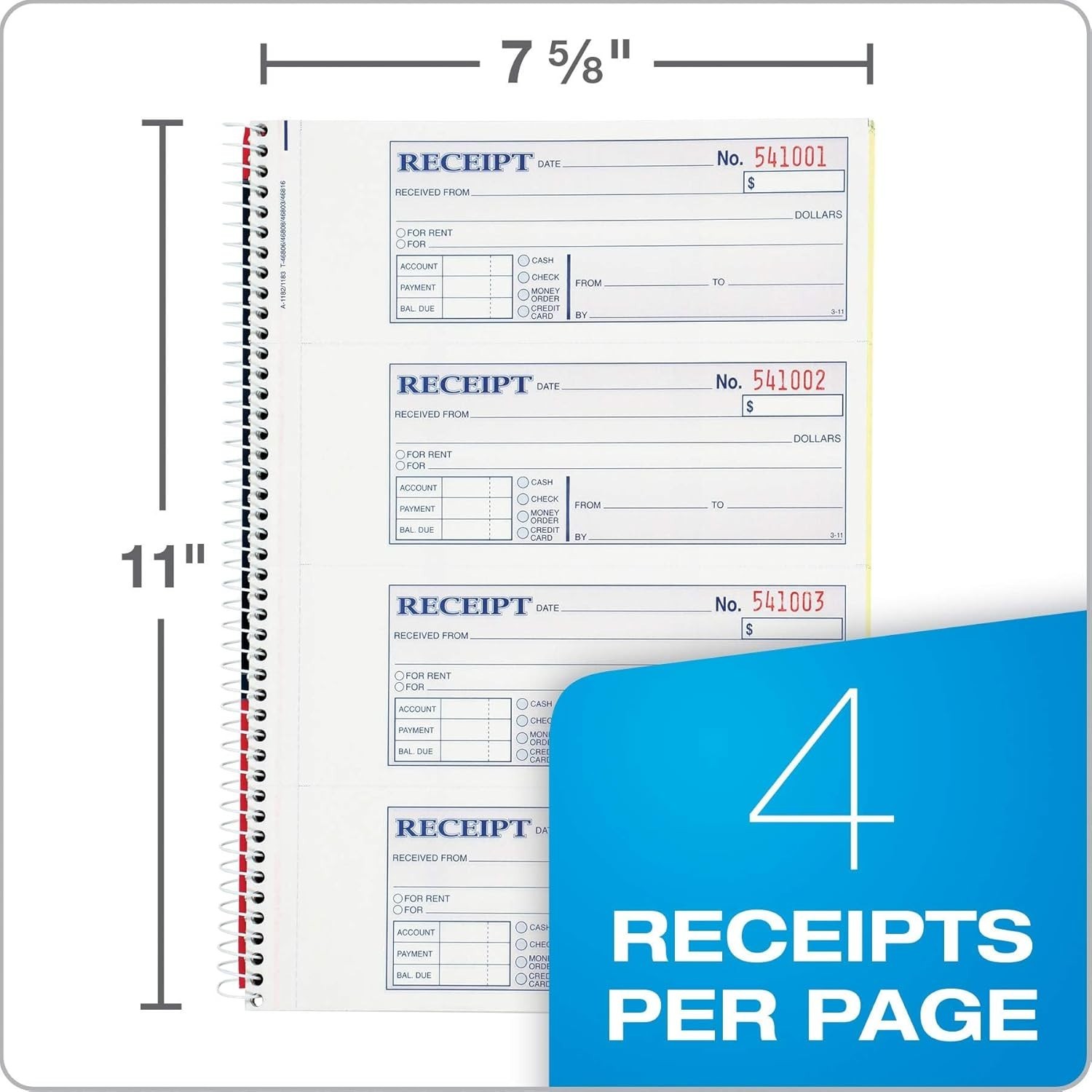 Efficient Spiral Bound 2-Part Carbonless Receipt Book – 200 Sets for Landlords