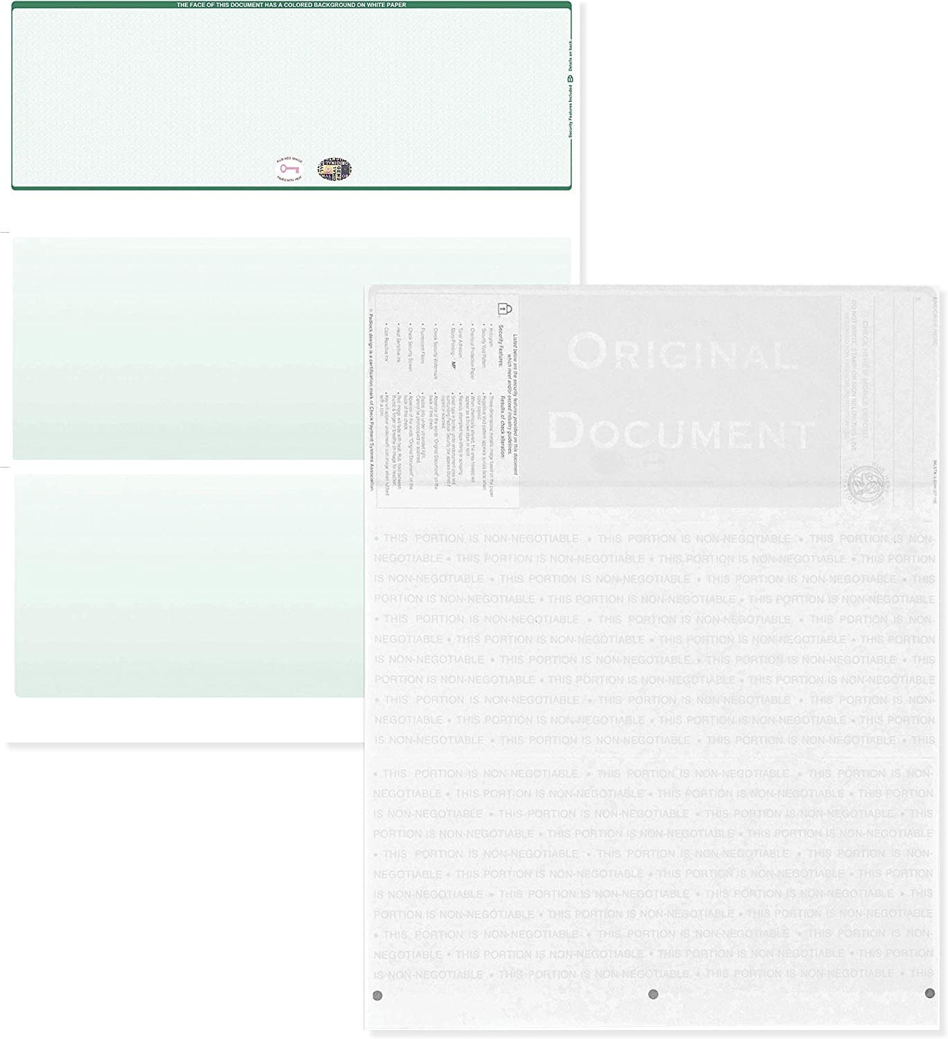 250-Pack Blank Hologram Top Computer Checks Laser Check with Perforated Vouchers