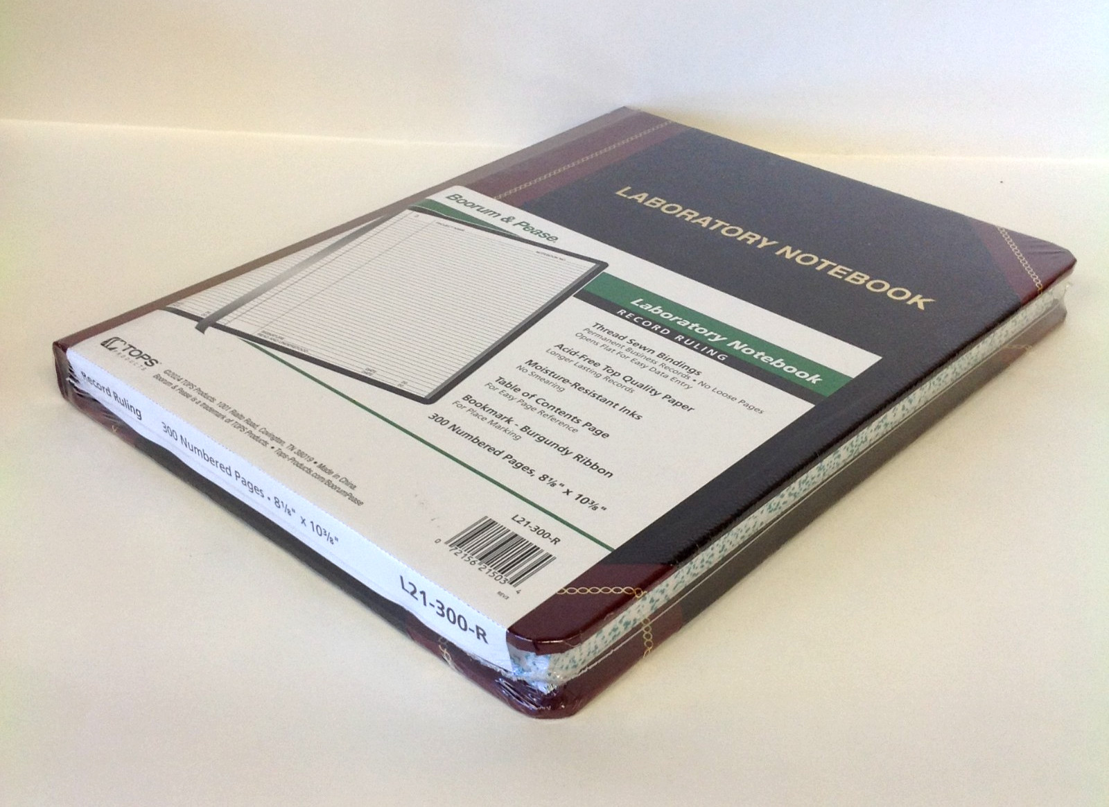 Boorum & Pease L21-300-R Laboratory Notebook Black/Red 8.13″ x 10.38″ 300 pages