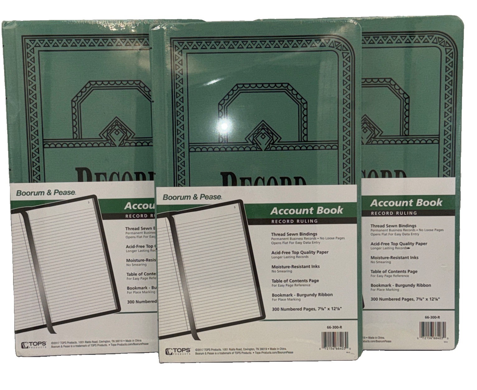 Boorum & Pease 66-300-R Account Books Record Ledger 300 Pages (Lot of 3) NEW