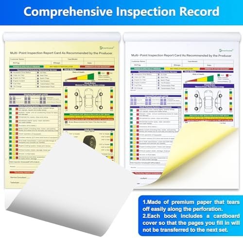 200 Sets Multi-Point Automotive/Vehicle Inspection Report Forms 2-ply Carbonl…