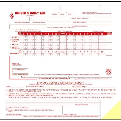 Driver Daily Log Book 5 Pack 155 Forms DVIR Carbonless 8.5 x 8.25 Truck Drivers