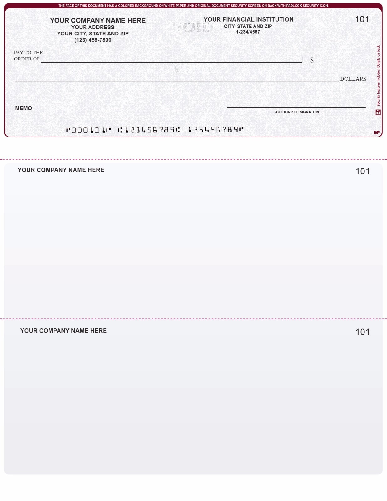 Printed Computer Checks Comparable With QuickBooks w / CUSTOM Logo 500