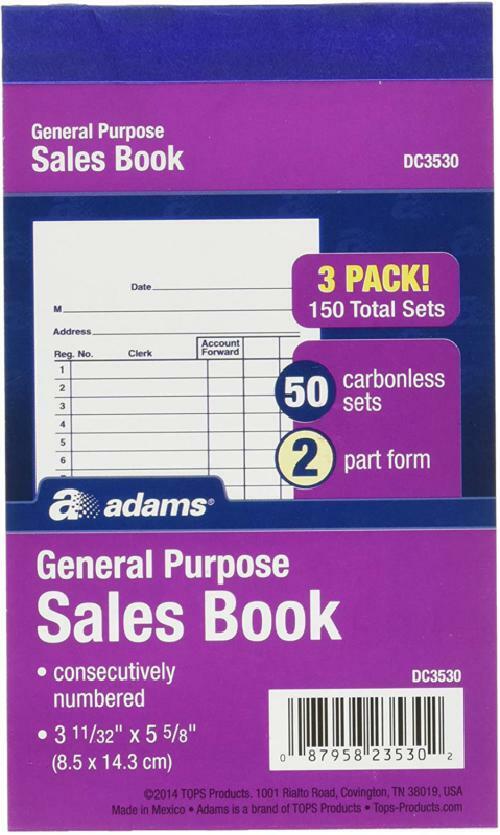 Adams General Purpose Sales Books, DC3530, Case of 18