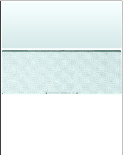 500 Blank Check Stock Paper – Check in Middle – Green Diamond