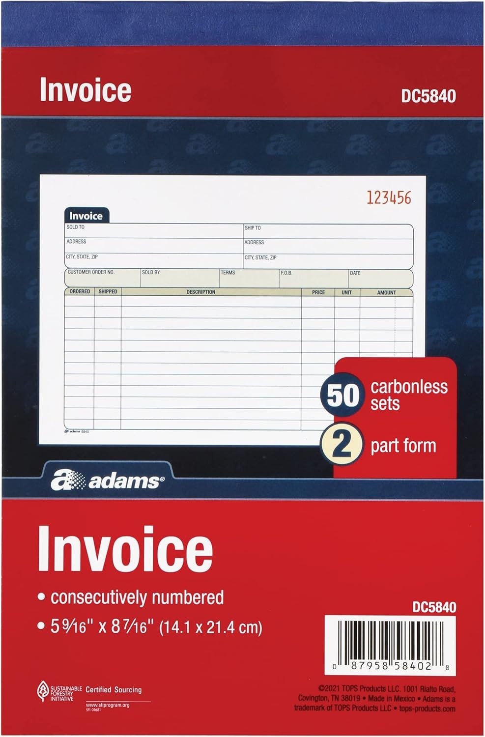3-Pack Invoice Book Set: Carbonless with Unique Horizontal Design, 150 Invoices