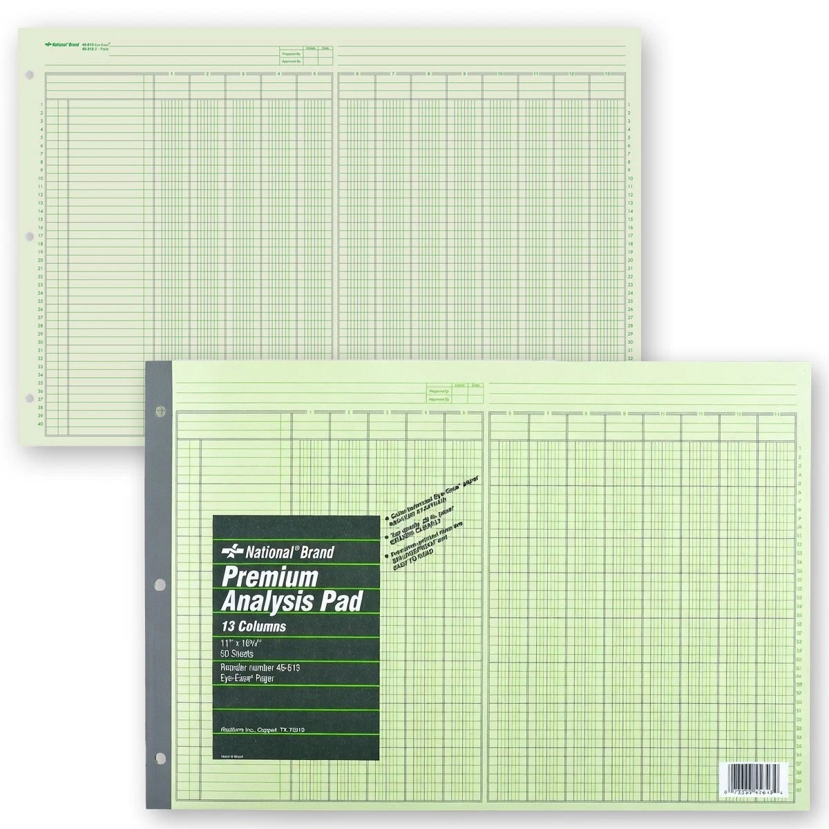 National Brand 45-613 Premium Analysis Pad, 13 Columns, 11 x 16-3/8″, 1 Pad