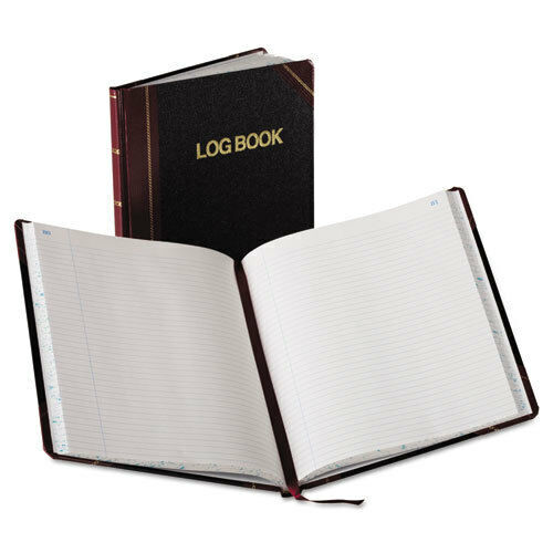 BORG21150R Log Book, Record Rule, Black/Red Cover, 150 Pages, 10 3/8 x 8 1/8