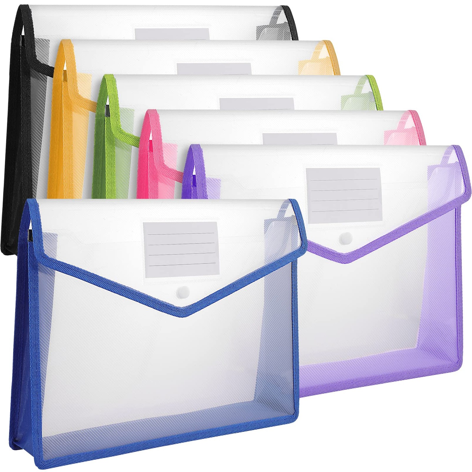 RAIHOMKIT Expanding File Wallet Blue, Purple, Pink, Yellow, Green, Black