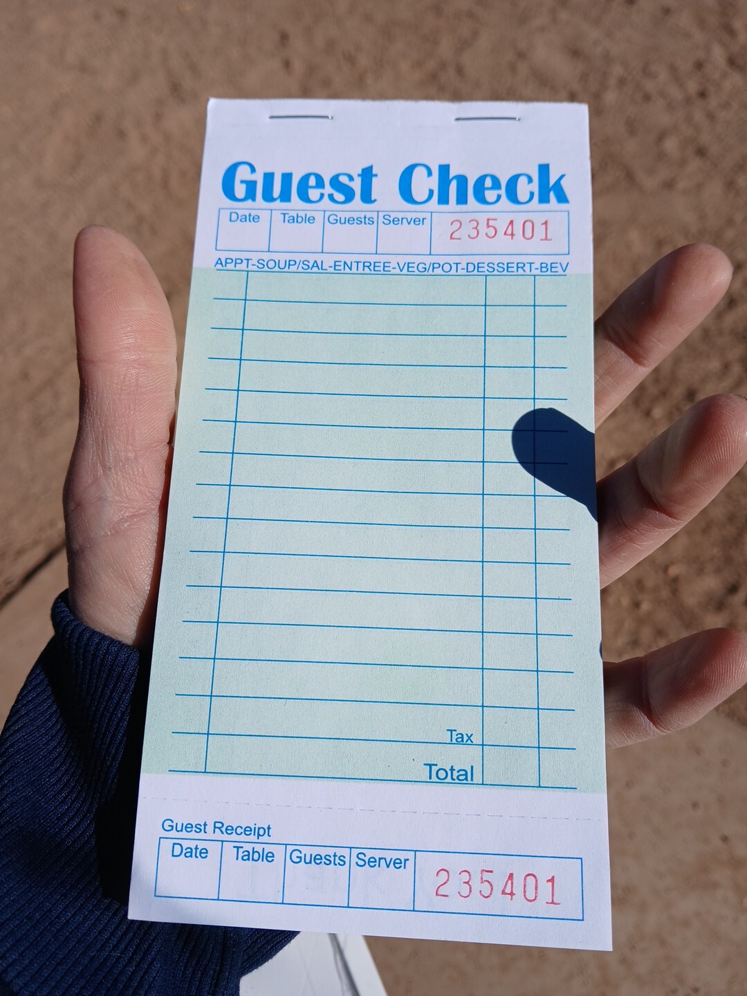 5 Pack Guest Check Books, Server Note Pads for Restaurant Green Waiter Checkbook
