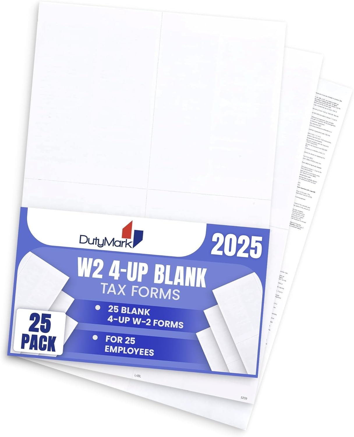 Blank W2 4 Up Tax Forms 2025, 25 Employees kit, Instructions in Back of the F…