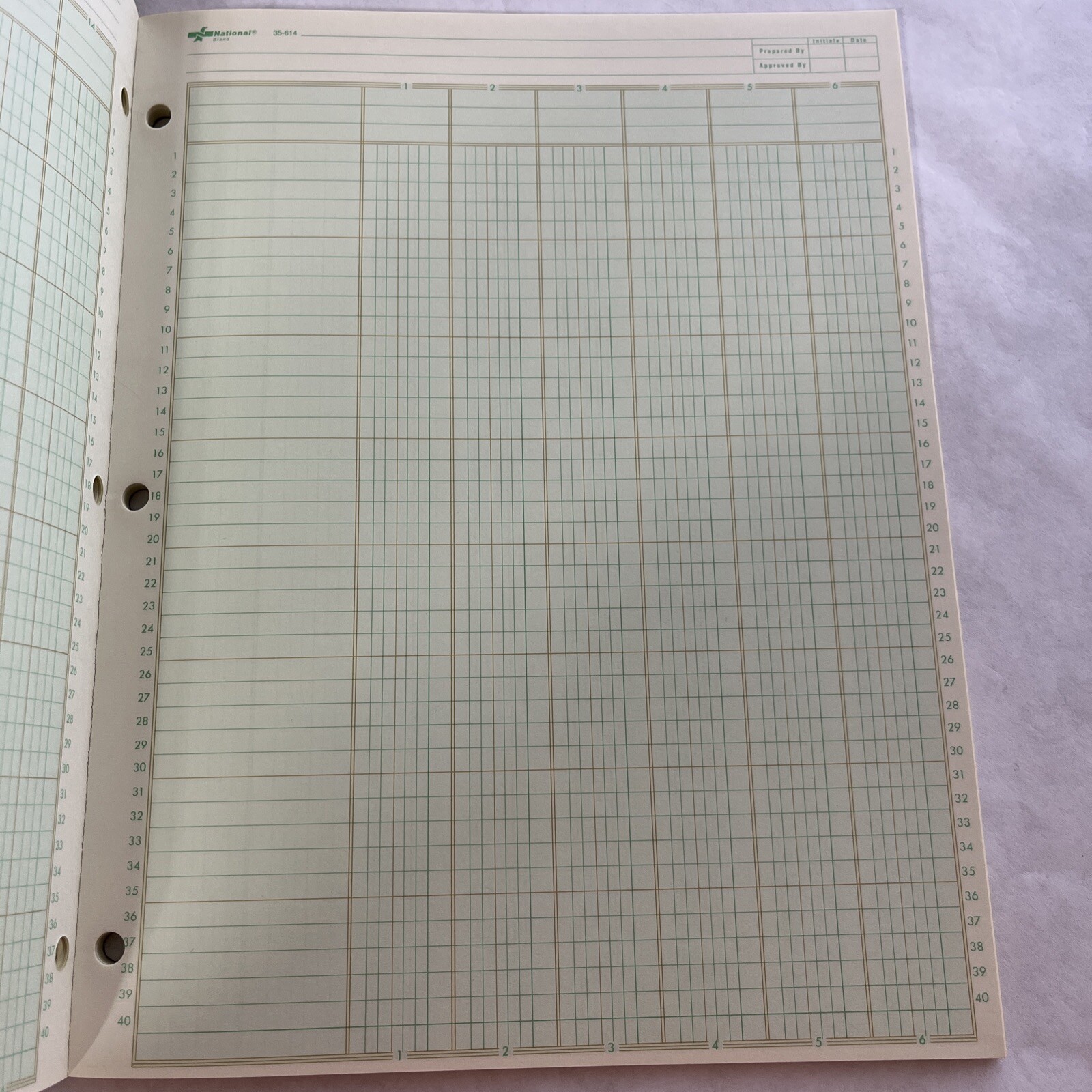 National Brand Analysis 14 Column Pad 35-614 NEW Vintage 50 Sheets 11×8 1/2