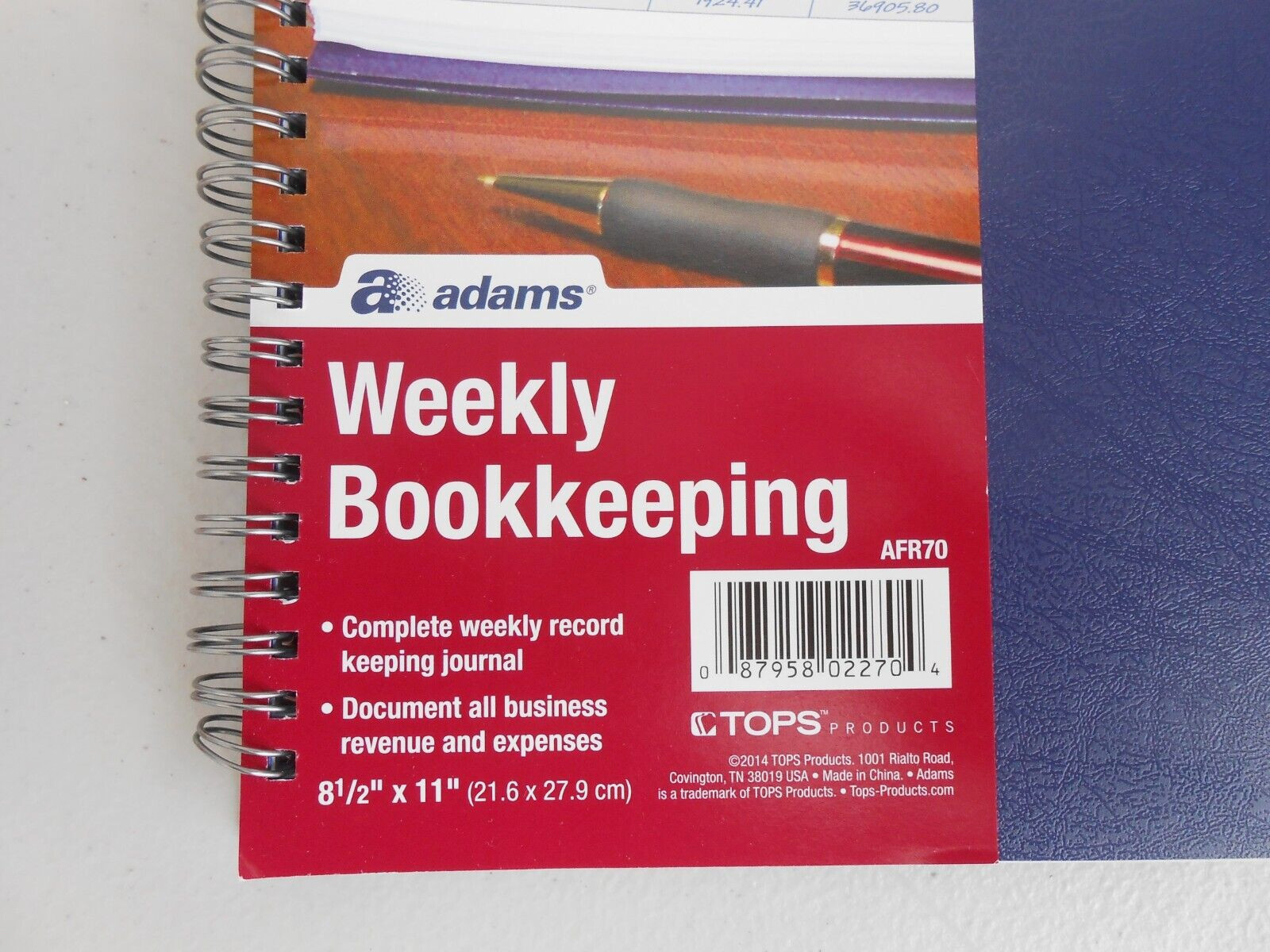 Adams Weekly Bookkeeping Record Book, Spiral Bound, 8.5 X 11 Inches, AFR70