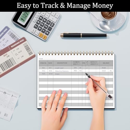 Check Registers for Personal Checkbook, Expense Ledger Log Book, 8.4 X 6.2”