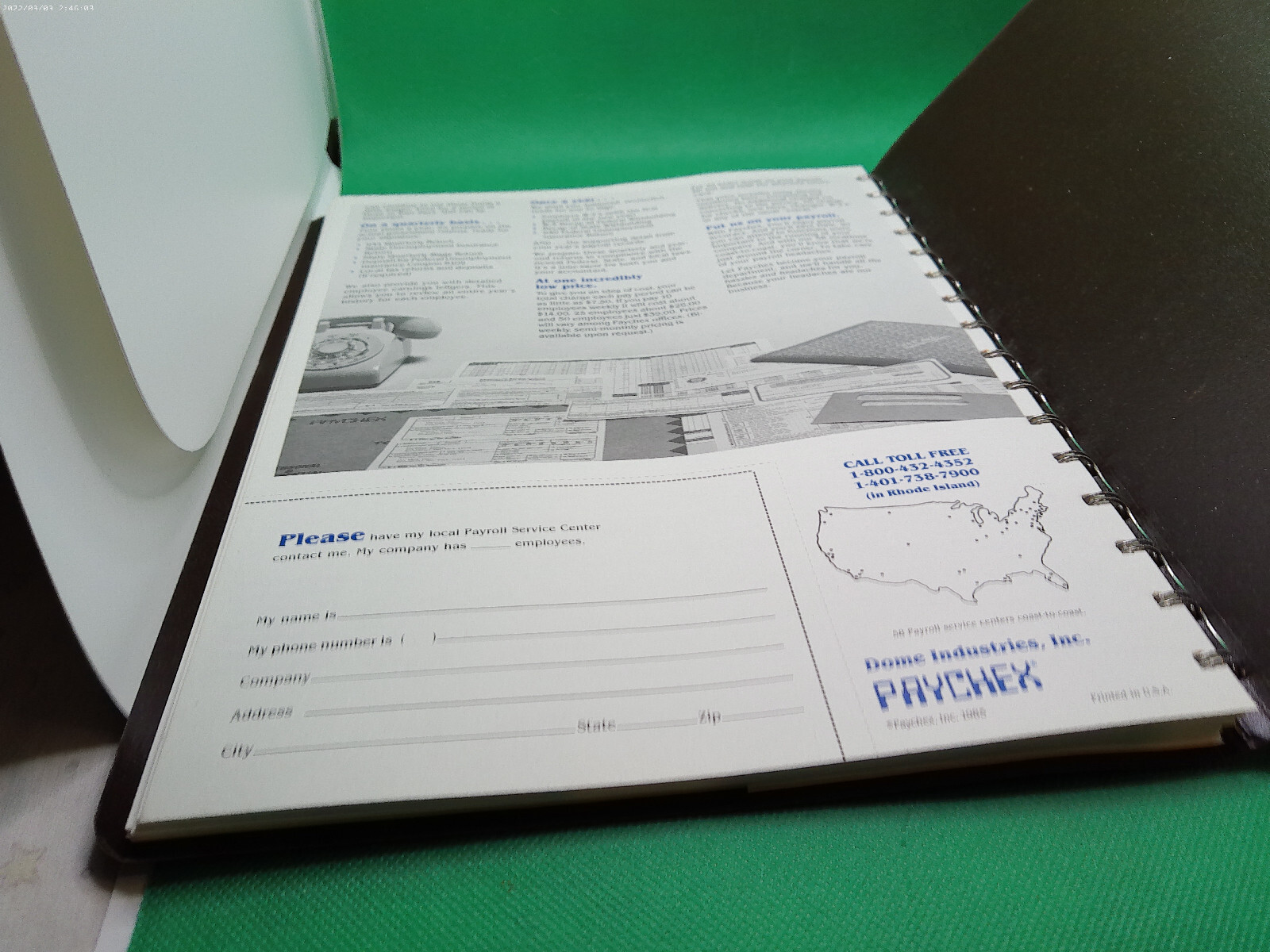 Dome simplified weekly Bookkeeping record Picchione #600 deductions NOS vintage