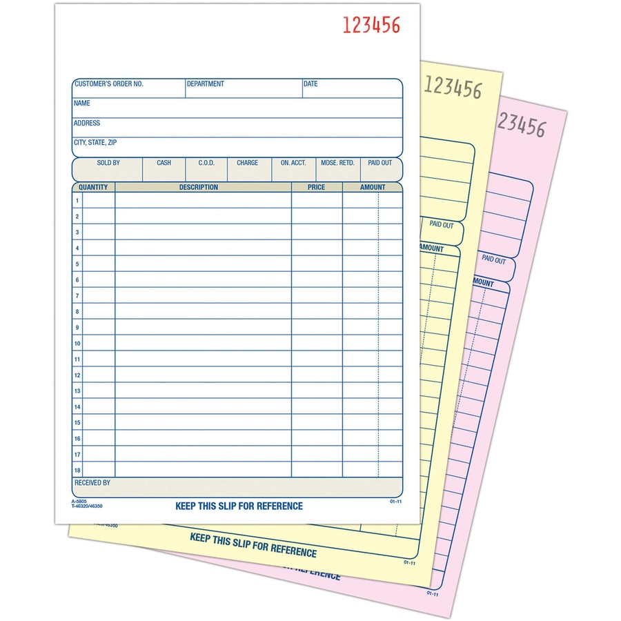 Adams TC5805 Carbonless Sales Order Books 50 Sheets 3 Part 8.43×5.56