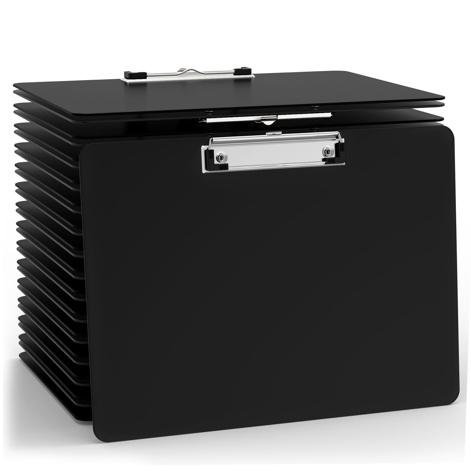 Macroclo Horizontal Plastic Clipboards, Black 8.5 x 11 Clip Board(30
