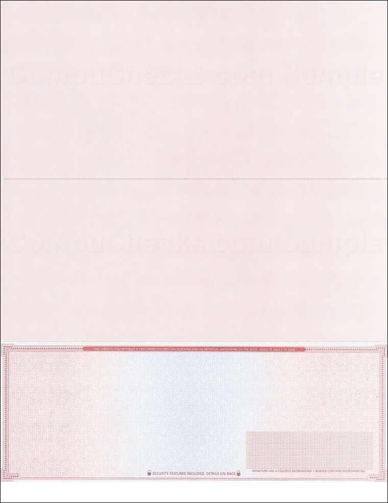 2000 “High Security” Computer Check Paper – Check on Bottom – Red/Blue Mazed