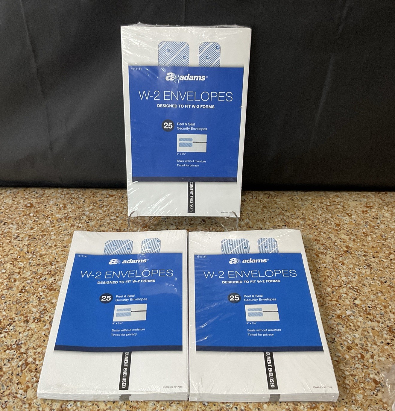 25 Count Adams W-2 Peel & Seal Security Envelopes Lot Of 3/75 Total