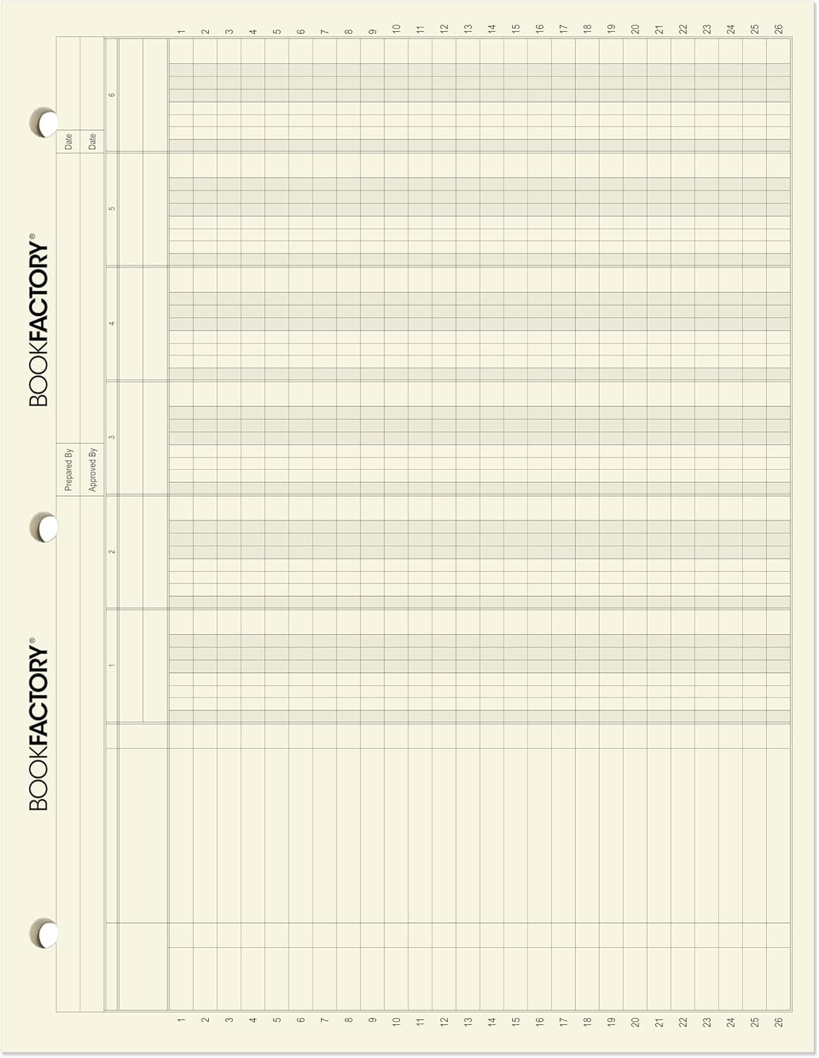 BookFactory Ledger Sheets / 6 Column Accounting Ledger Columnar (Six Columns) Lo