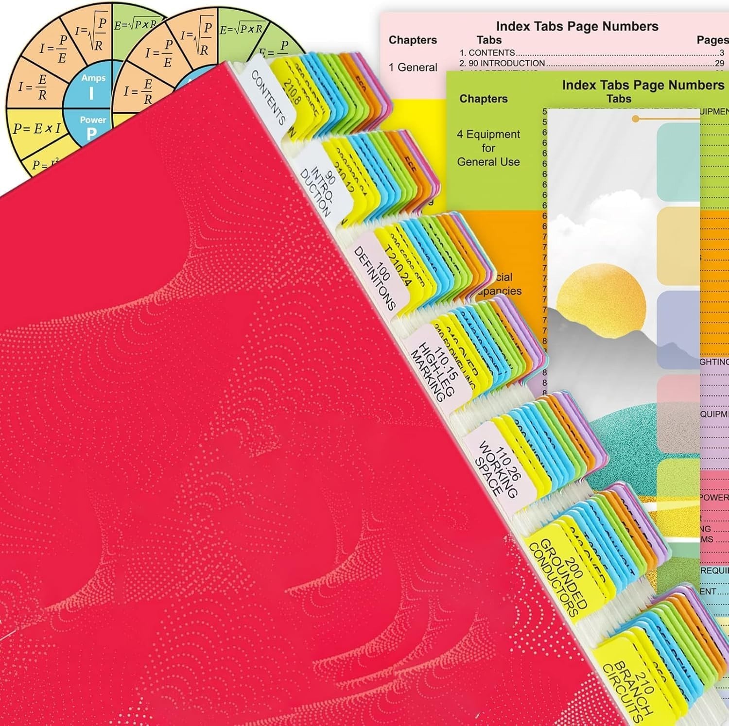 Mevisky Index Tabs for 2026 NEC Code Book – 134 Color-Coded Laminated Tabs