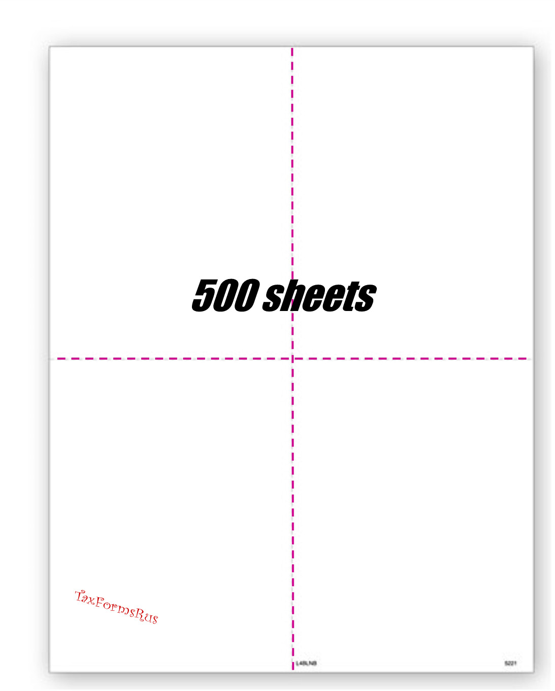 Blank Tax Forms: 4-up W-2, 500 sheets NO backer/instructions #TF5221 L4BLNB
