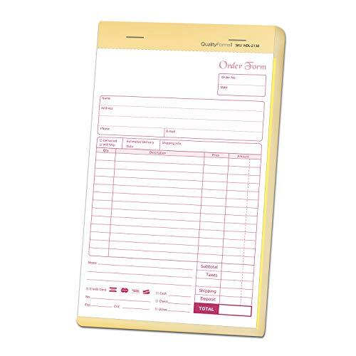 NCR Carbonless Order Forms, Bound Wraparound Cover, 50 5-1/2 x 8-1/2″ – 2 Part
