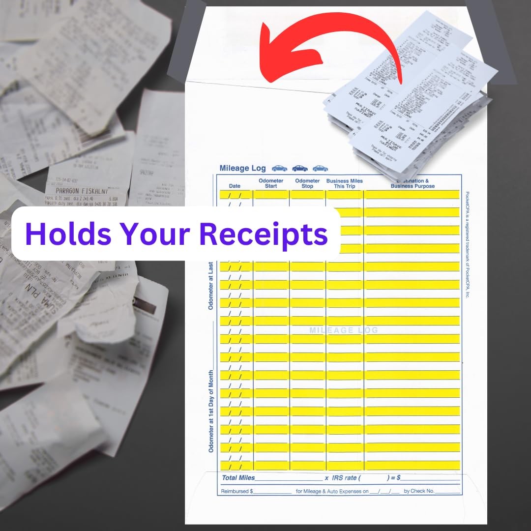PocketCPA 3-in-1 Receipt Organizer Envelopes with 9.5″H x 6.5″W, White