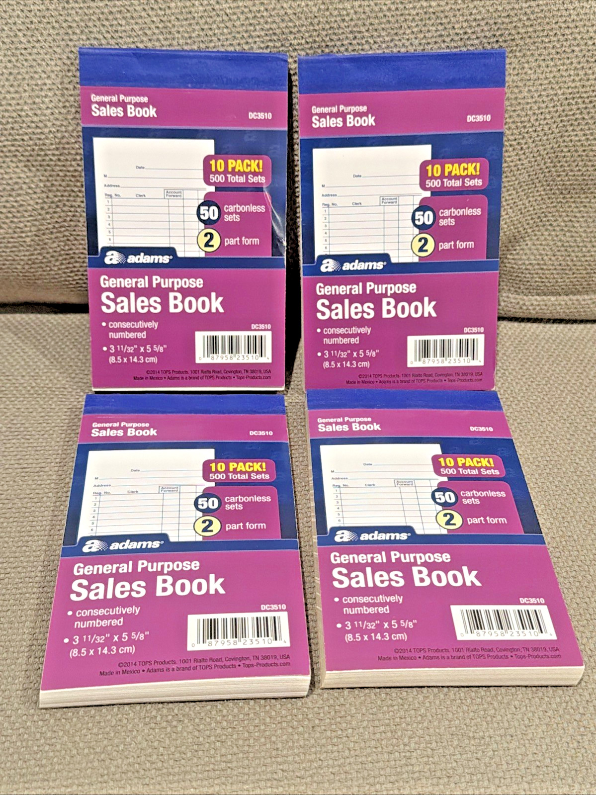 **Adams General Purpose Sales Orders Book, Carbonless, (Pack Of 4) (DC3510)