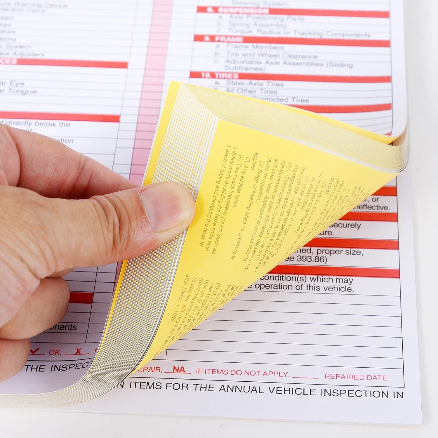 Complete 25 Pack Vehicle Inspection Kit – Red Adhesive Stickers & Forms Included
