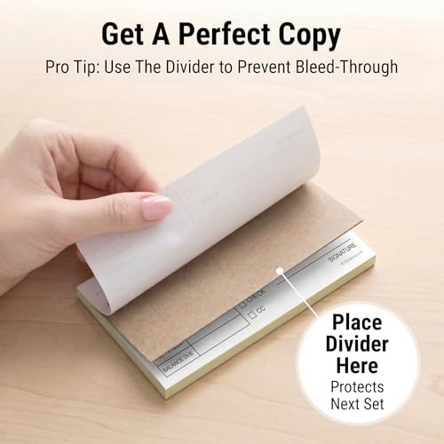 Receipt Book with Carbon Copies for Small Boutique Business, 2-Part Carbonless