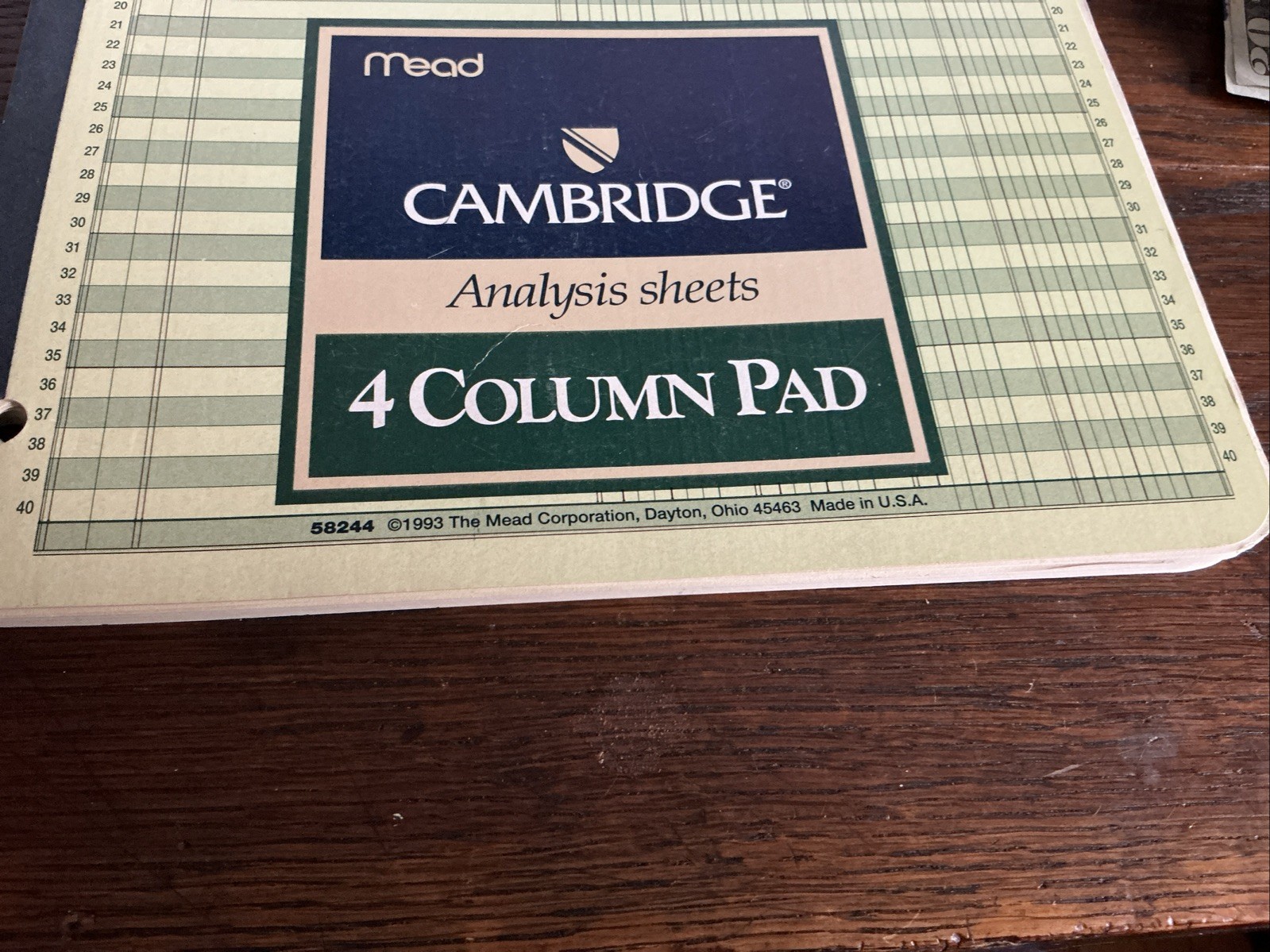 Vintage Accounting Column Pads (49, 47 Sheets), 2 50 Sheet Graph Paper Pads 1120