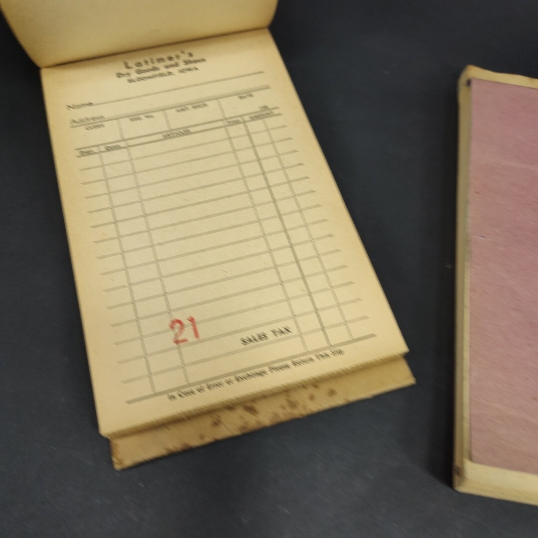 Lot of 2 – 1943 & 1945 Latimer Sales Book Duplicate 50 Sets 5H528 4″ x 6.5″ Used