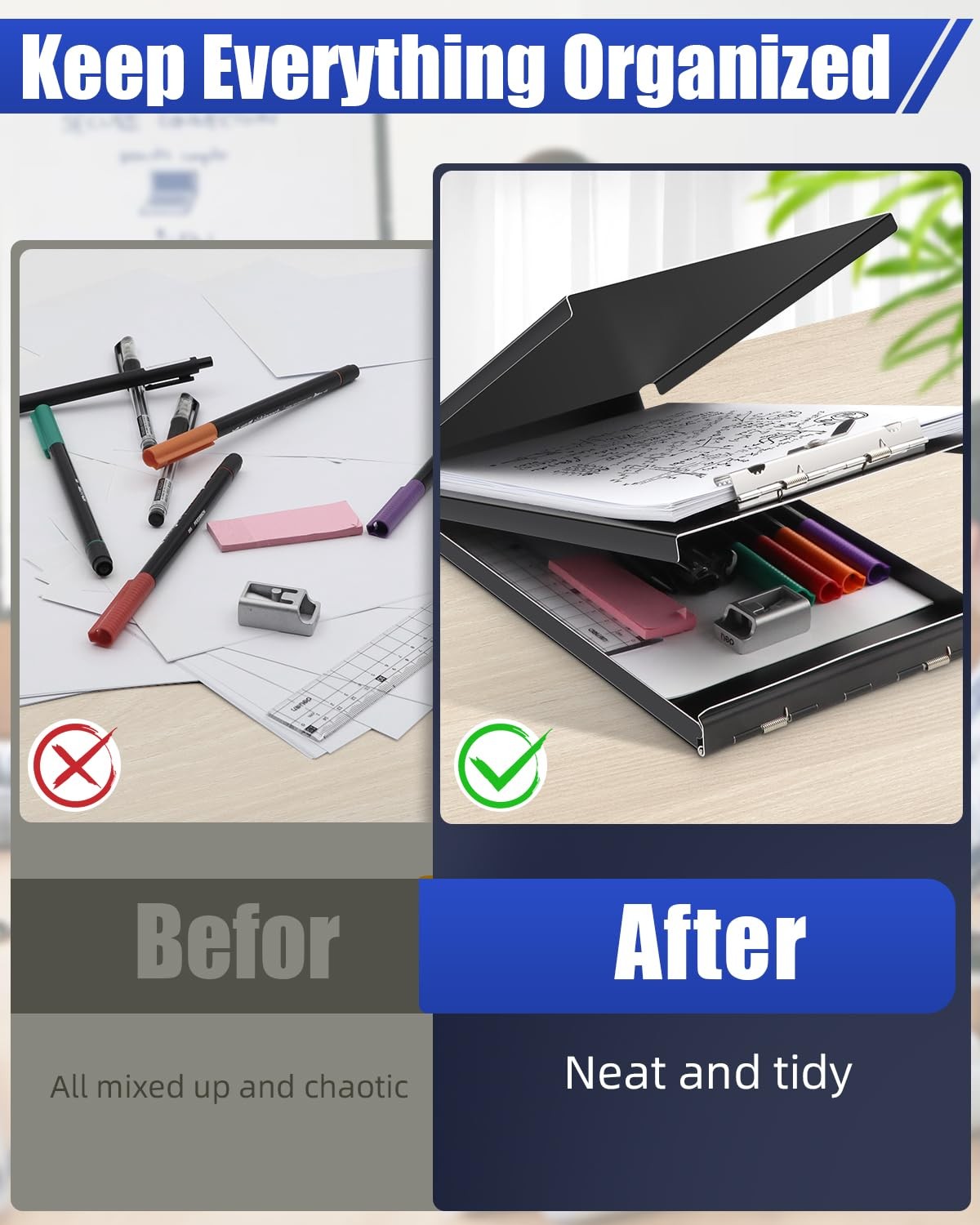 A5 Metal Clipboard with Storage Memo Size (1 Pack), Frosted Black (Memo Size)
