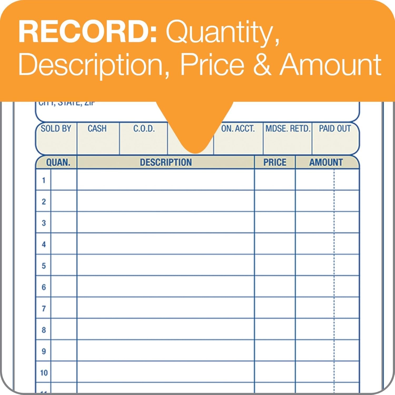 Quality 2-Part Carbonless Order Book, 50 Sets, Neat Invoice Organization