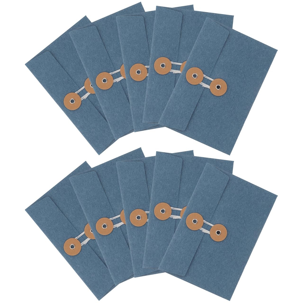 STOBOK 10Pcs Vintage Kraft Paper Envelopes with String 17X11.5X0.3CM, Black