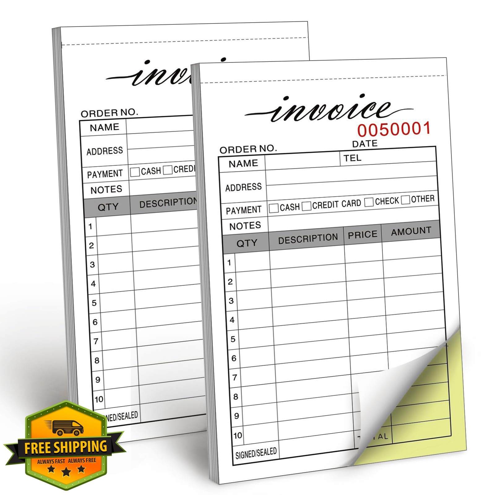 Homvle 6 Pack Invoice Receipt Book 3.4×5.5″