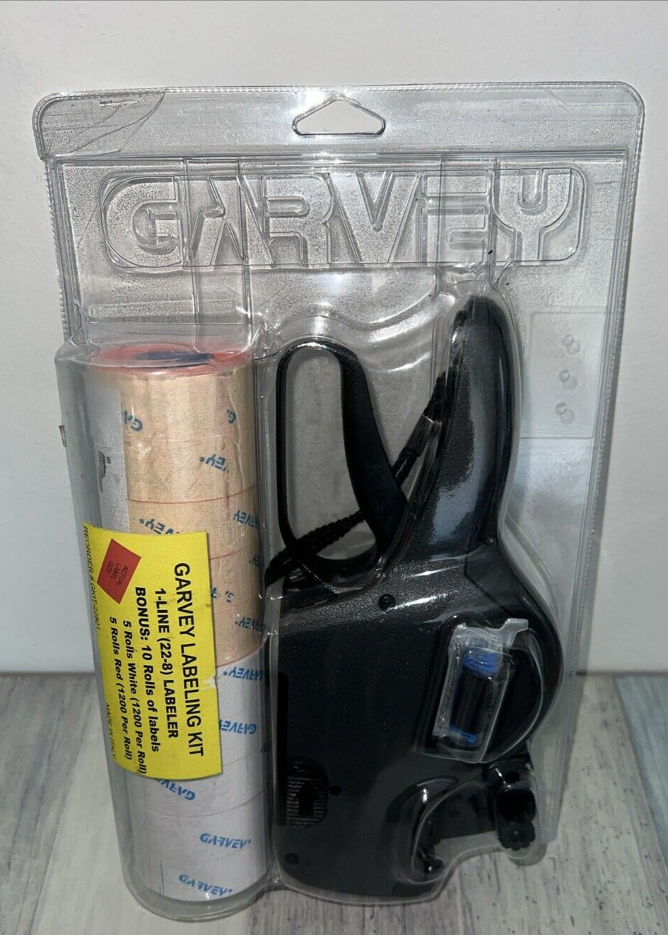 Garvey Labeling Kit 1-Line 22-8 Labeler & 10 Rolls of Labels GKIT-22801