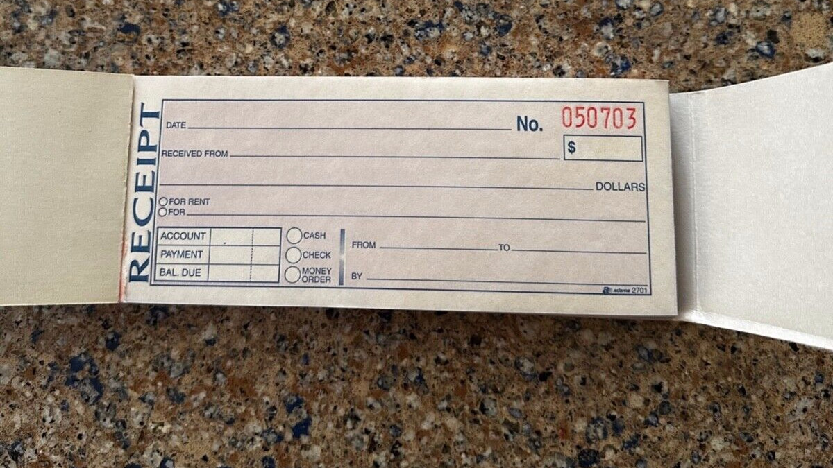 Money or Rent Receipts Booklets