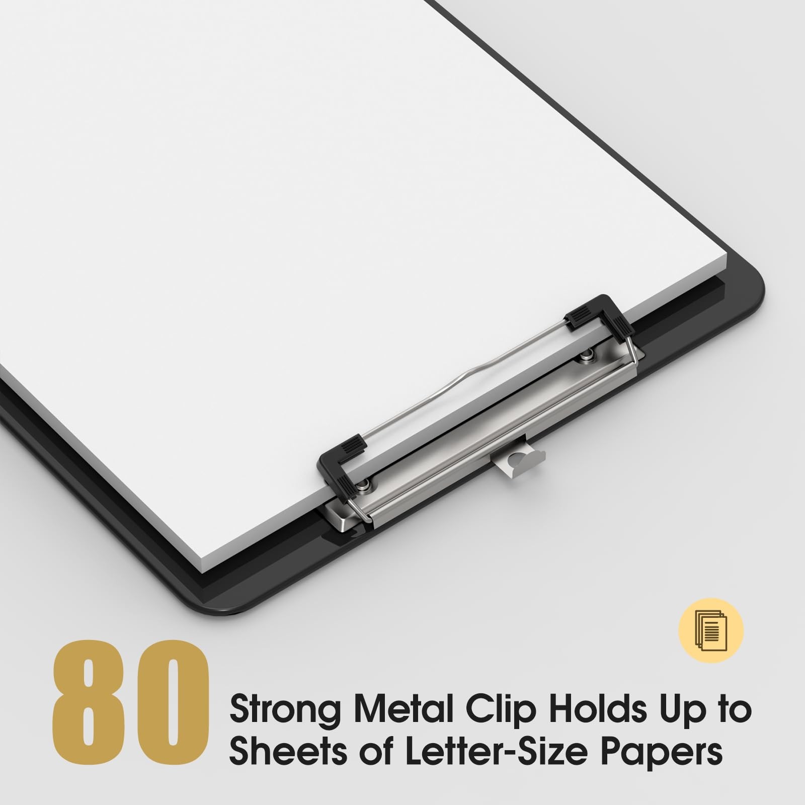 Macroclo Plastic Clipboards Set of 2, Black 8.5×11 Clip Board 2 Pack,